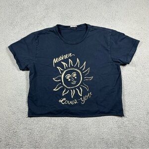 Navy Mother The Rowdy Cutoff Shirt "Mother Loves You" Medium 0438